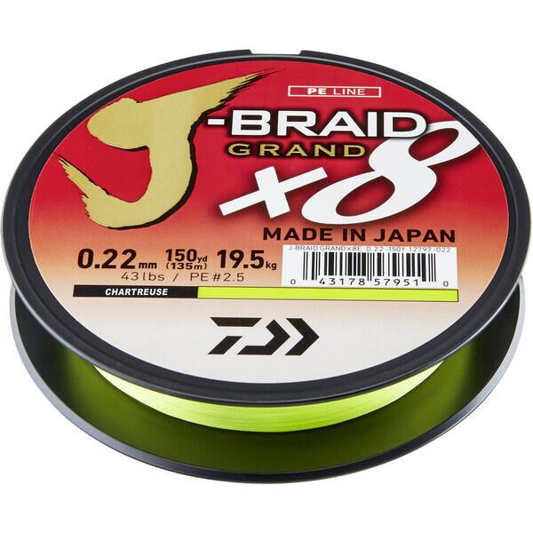 FIR DAIWA J-BRAID GRAND X8E CHARTREUSE